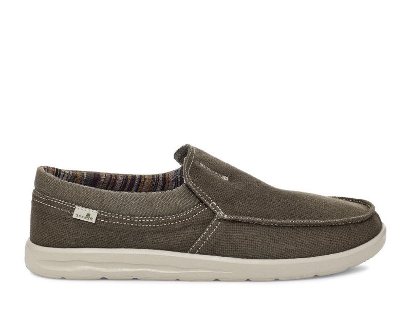 Sanuk Mens Hi Bro Lite Hemp Slip-on Earth Grey Shoes | VANXKO239